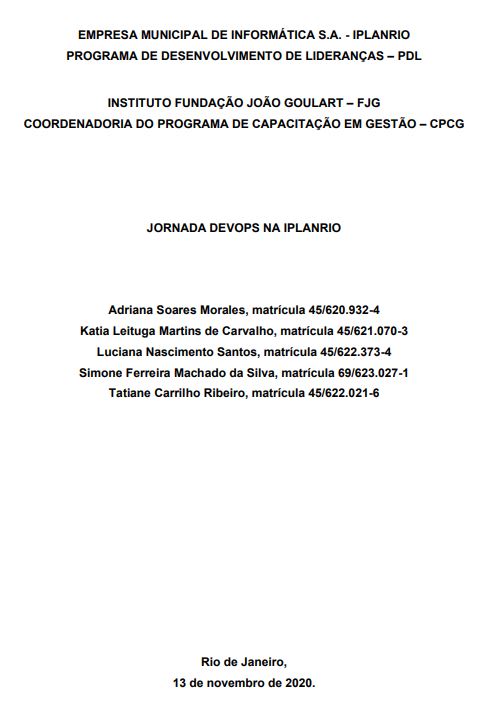 JORNADA DEVOPS NA IPLANRIO