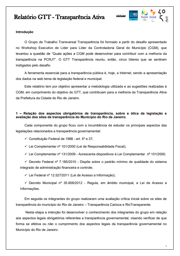 GTT TRANSPARÊNCIA ATIVA