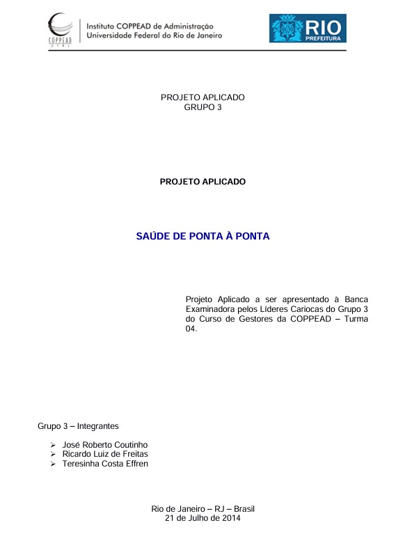 SAÚDE DE PONTA A PONTA