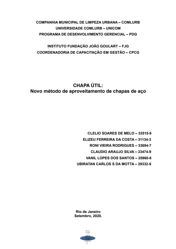CHAPA ÚTIL: NOVO MÉTODO DE APROVEITAMENTO DE CHAPAS DE AÇO