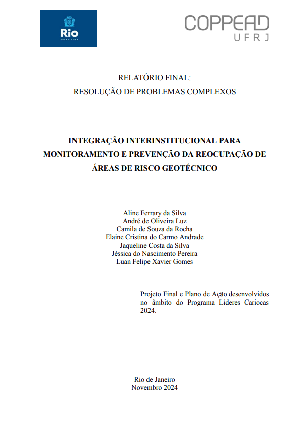 Integração Interinstitucional para monitoramento e prevenção da reocupação de áreas de risco geotécnico