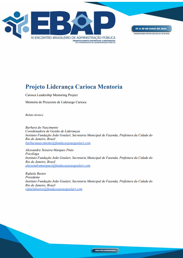 Relato Técnico Projeto Liderança Carioca Mentoria EBAP